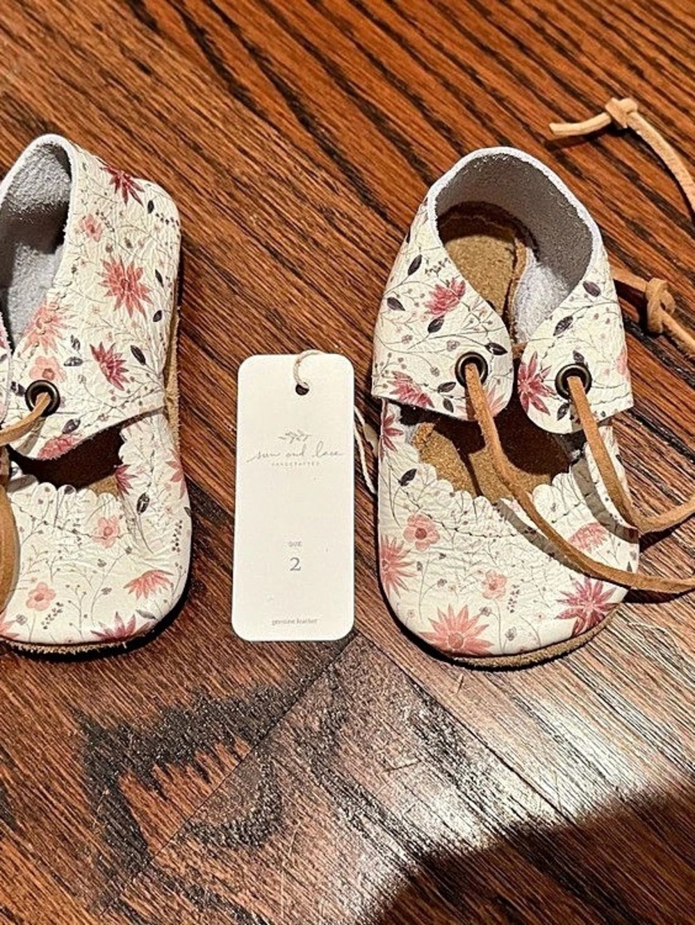 Floral Baby Shoes Cream & Pink Baby 2